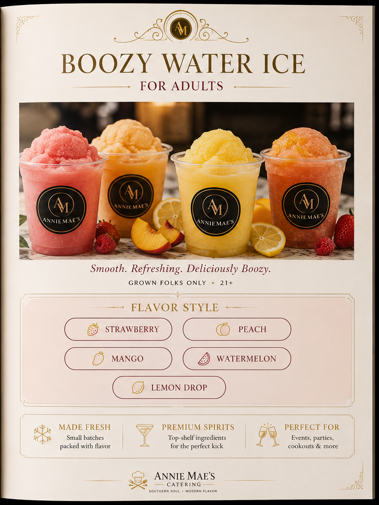 Boozy Water Ice luxury cookbook page