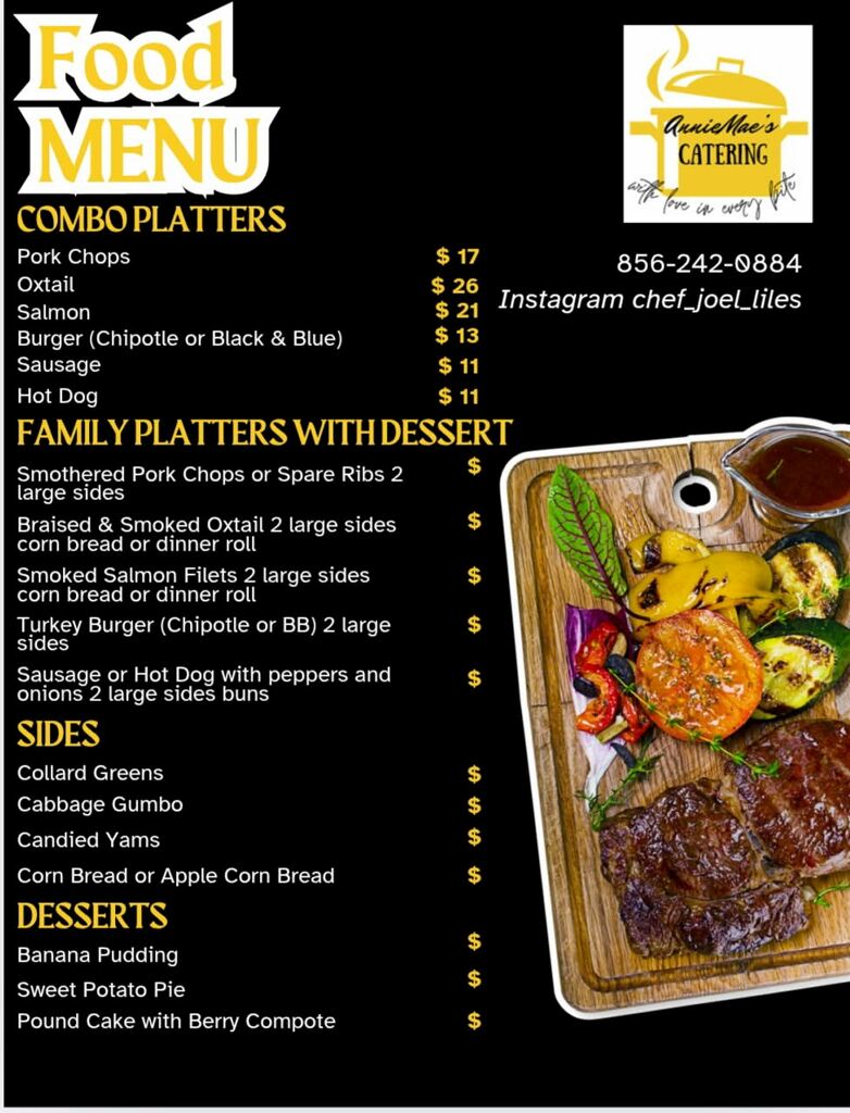 Combo platter menu